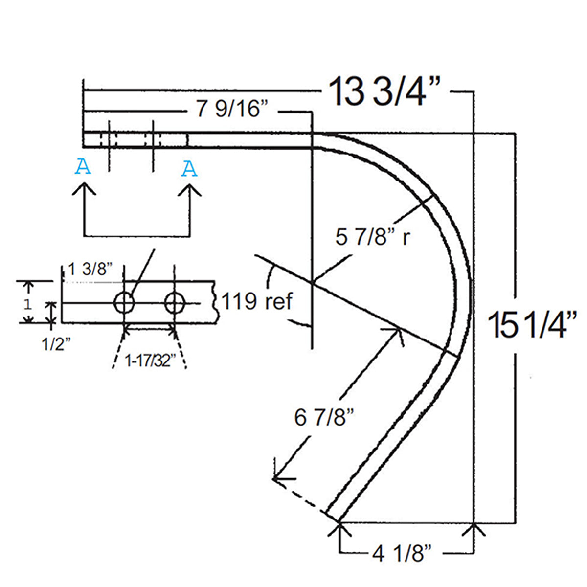 2 HOLE LANDSCAPE RAKE TINE